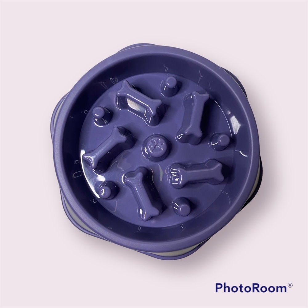 Slow Feeder Dog Bowl for Small and Medium Size Dogs - Purple - Picture 1 of 4